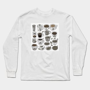 Coffee Cafe Vintage Retro Roast French Press Long Sleeve T-Shirt